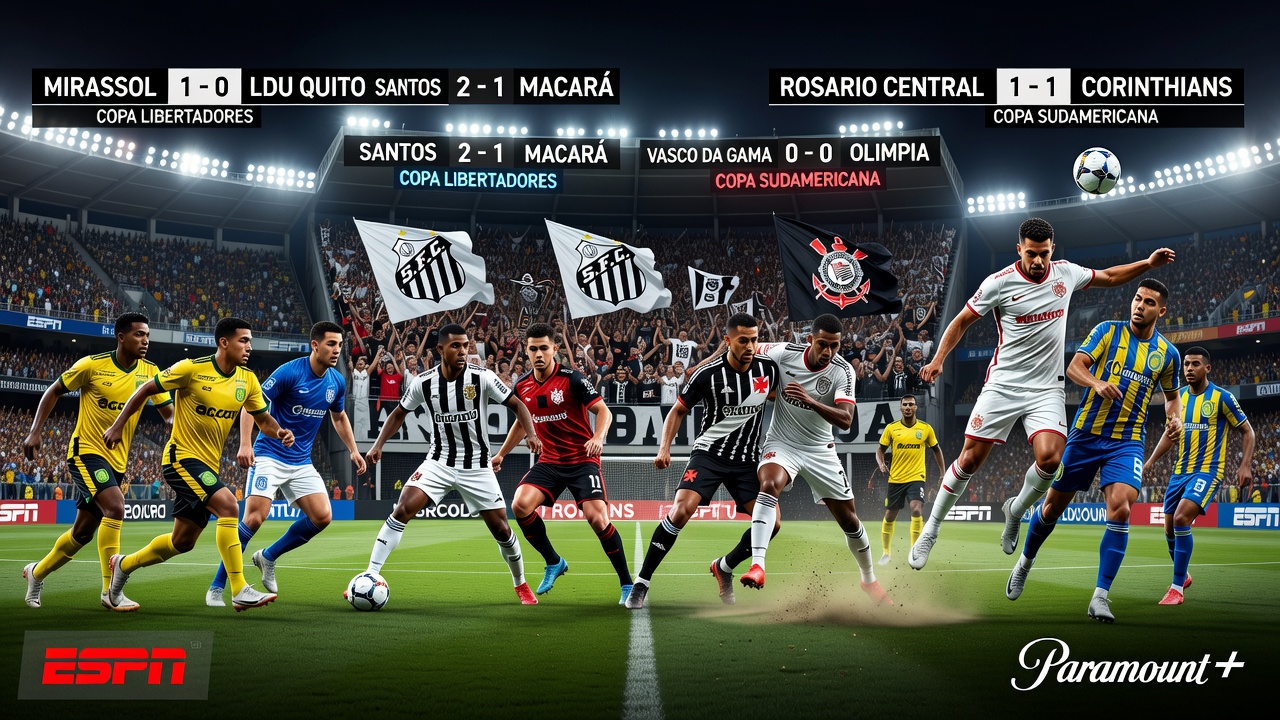 Mirassol, Corinthians e Santos entram em campo pelas copas continentais